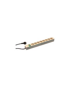 Schroff stikkontaktlist SCHUKO 8 uttak med bryter