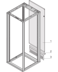 REAR PANEL W.CABLE ENT. 12U RAL7035