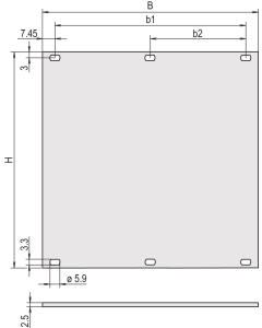 PART.FR.PANEL 3U 63HP ANOD.