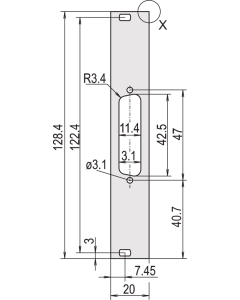 PART.FRTPL.3U 4HP 1X25WAY DC/O