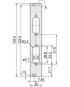 PART.FRTPL.3U 4HP 2X15WAY DC/O