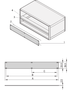 PART.FRONT PANEL 1U 42HP