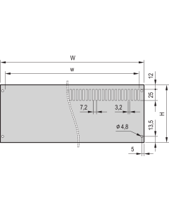 REAR PANEL 3U 63HP VENTED