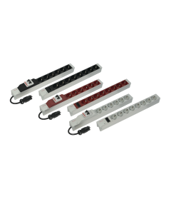 SOCKET STRIP 8-WAY SCHUKO RED