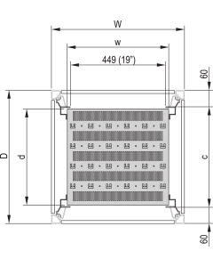 19"SHELF STAT.600W 900D RAL7021