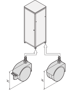 CASTOR KIT 2 LOCK 2 NON LOCK X4