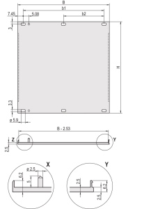 U-FRONTPL.EMC 3U 21HP W.PIN