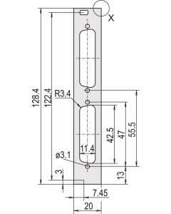 PART.FRTPL.3U 4HP 2X25WAY DC/O