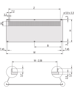 REARPANEL EMC 3U 28HP VENTED