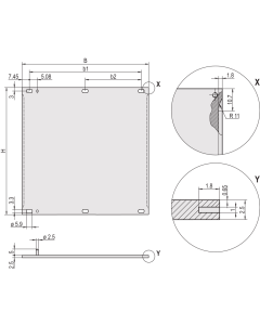FRONTPL.EMC 6U 16HP W.PIN
